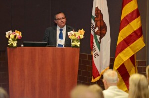 UPC Rector Enric Fossas speaks at UCI